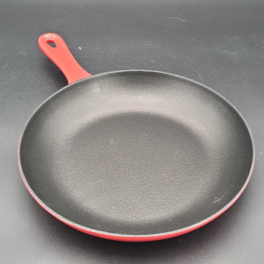 NEW Ultrex Country Cottage 9.5" Cast Iron Skillet Pan Red Enamel HSN Cookware